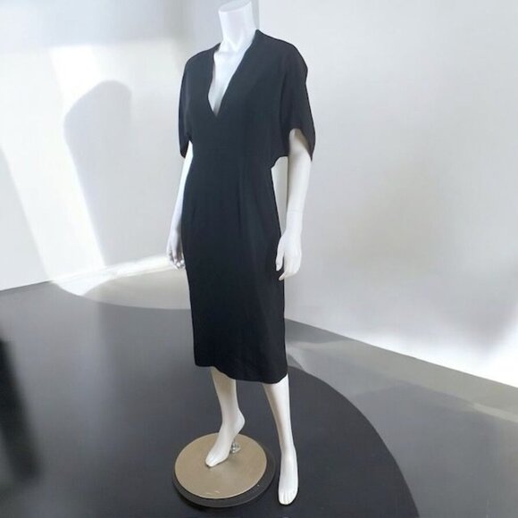 NWT Zara X Narciso Rodriguez Midi Dress Deep V-Neck Black, size Large - Picture 11 of 16